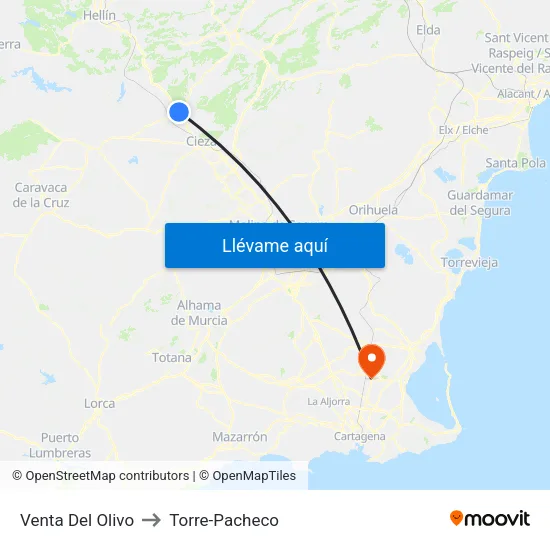 Venta Del Olivo to Torre-Pacheco map