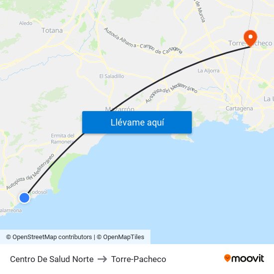 Centro De Salud Norte to Torre-Pacheco map