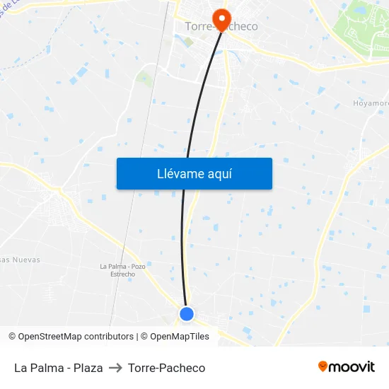 La Palma - Plaza to Torre-Pacheco map