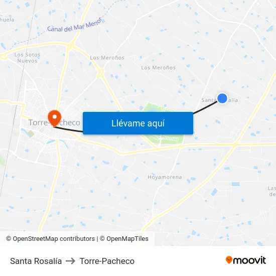 Santa Rosalía to Torre-Pacheco map