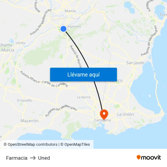 Farmacia to Uned map