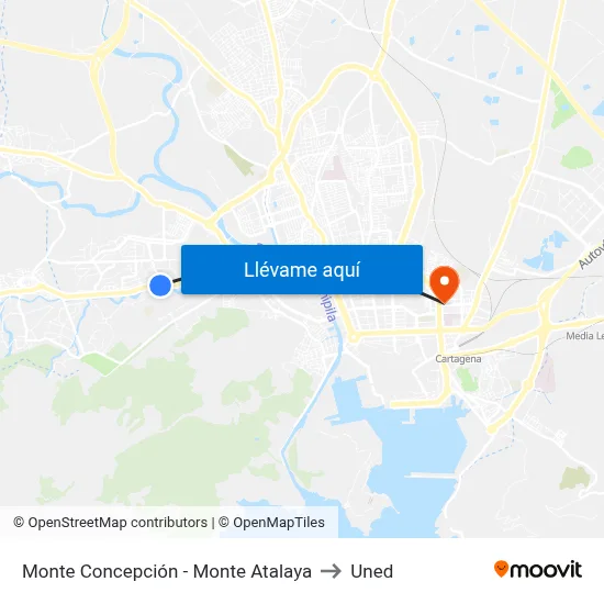 Monte Concepción - Monte Atalaya to Uned map
