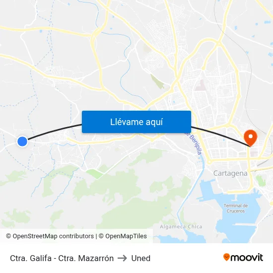 Ctra. Galifa - Ctra. Mazarrón to Uned map