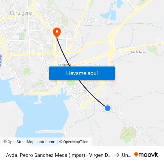 Avda. Pedro Sánchez Meca (Impar) - Virgen Del Rosario to Uned map
