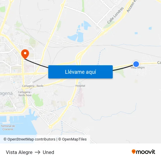 Vista Alegre to Uned map