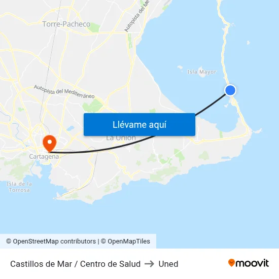 Castillos de Mar / Centro de Salud to Uned map