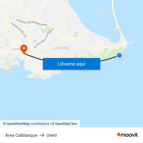 Área Calblanque to Uned map