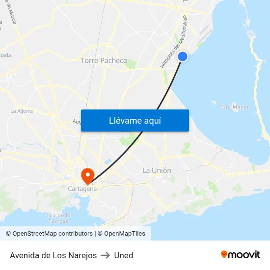 Avenida de Los Narejos to Uned map