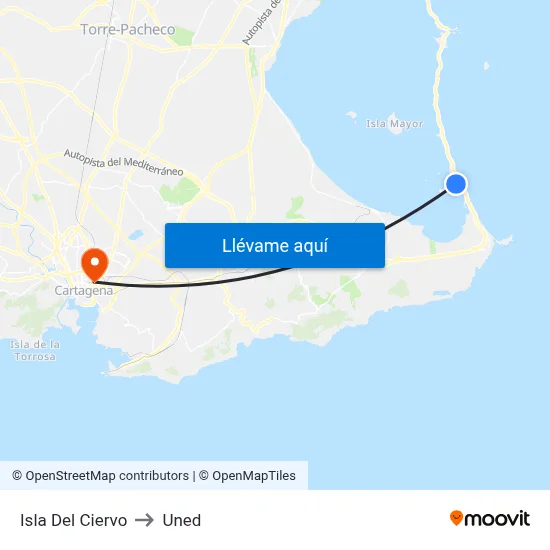 Isla Del Ciervo to Uned map