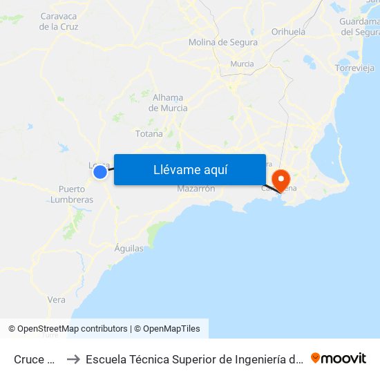 Cruce Del Gato to Escuela Técnica Superior de Ingeniería de Telecomunicaciones - Upct map