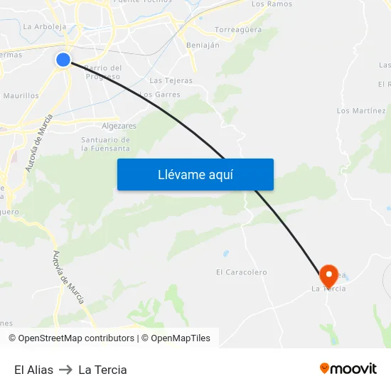El Alias to La Tercia map