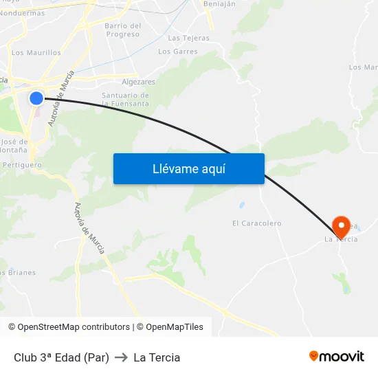 Club 3ª Edad (Par) to La Tercia map