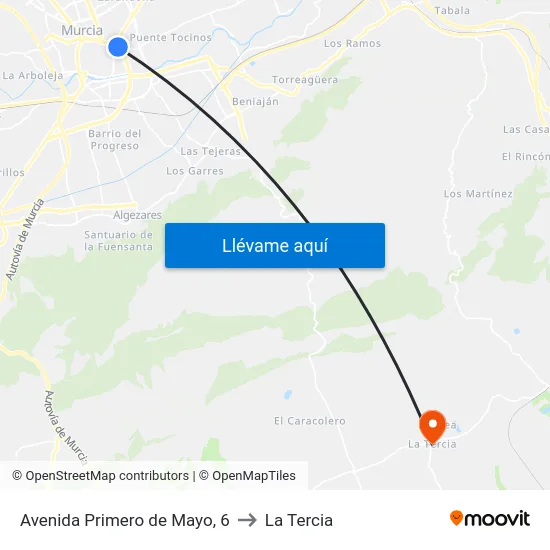 Avenida Primero de Mayo, 6 to La Tercia map