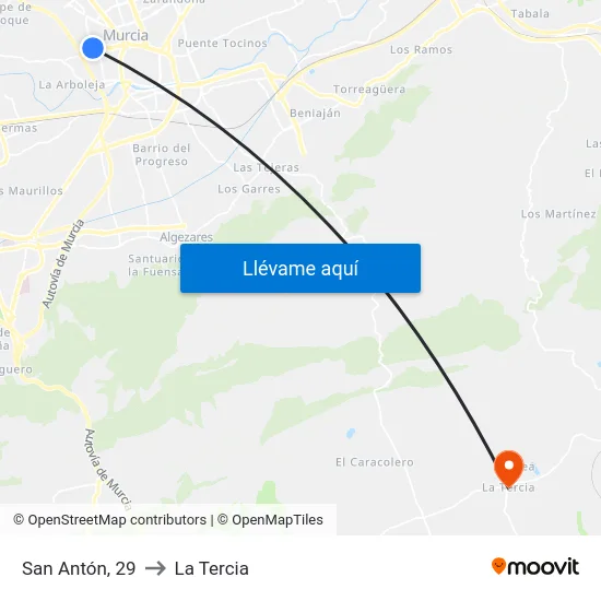 San Antón, 29 to La Tercia map