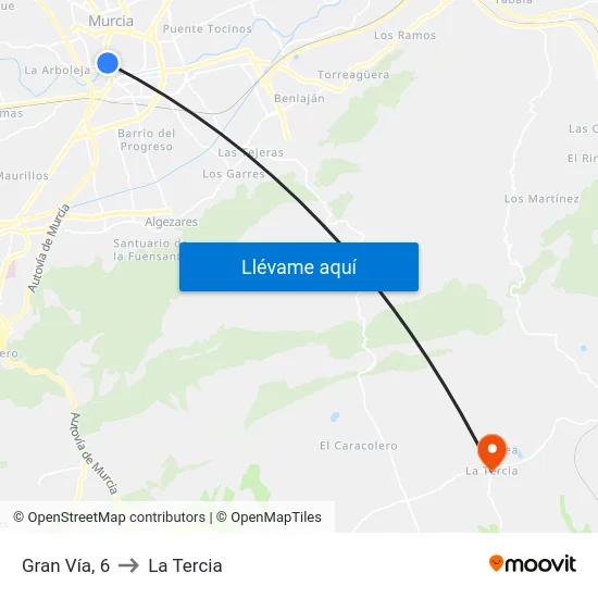 Gran Vía, 6 to La Tercia map