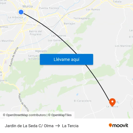 Jardín de La Seda C/ Olma to La Tercia map