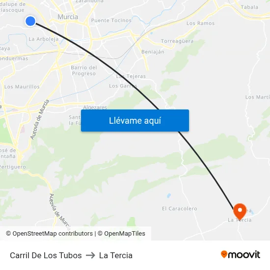 Carril De Los Tubos to La Tercia map