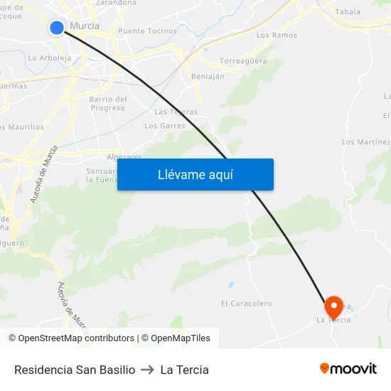 Residencia San Basilio to La Tercia map