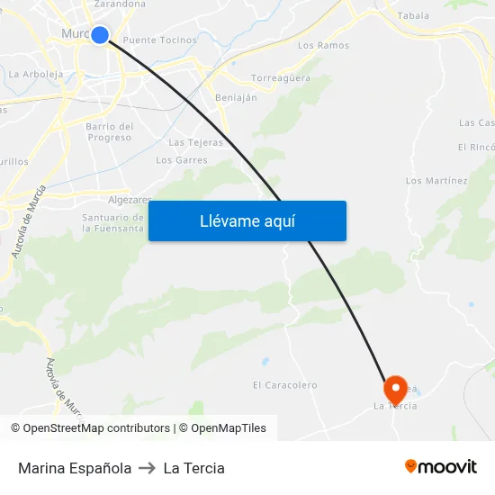Marina Española to La Tercia map