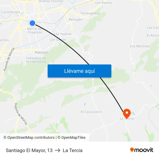 Santiago El Mayor, 13 to La Tercia map