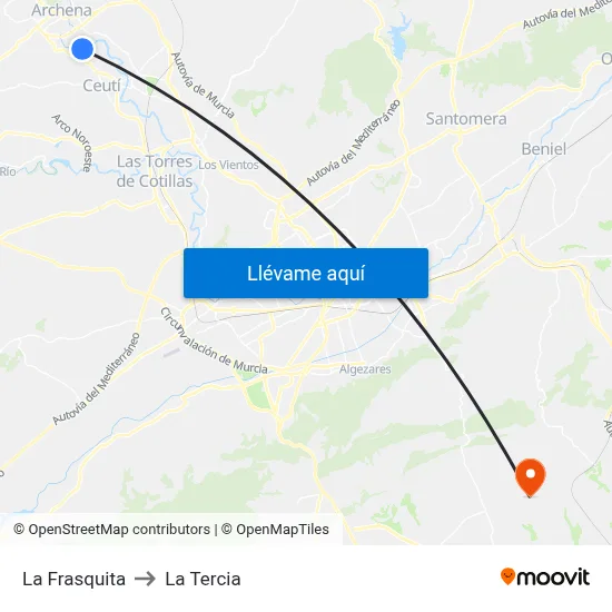 La Frasquita to La Tercia map