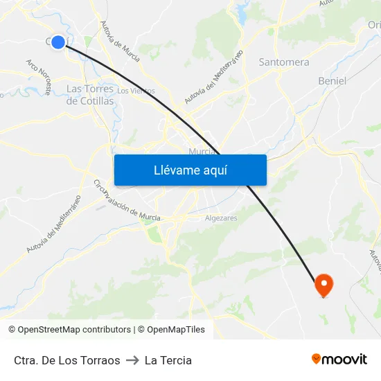 Ctra. De Los Torraos to La Tercia map