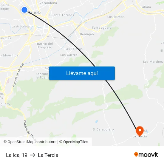 La Ica, 19 to La Tercia map