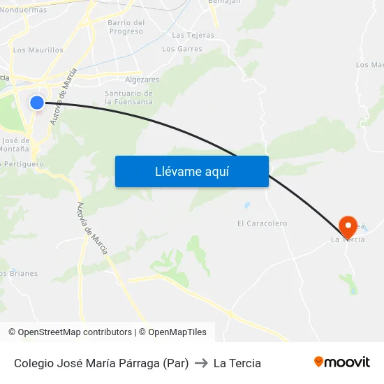 Colegio José María Párraga (Par) to La Tercia map