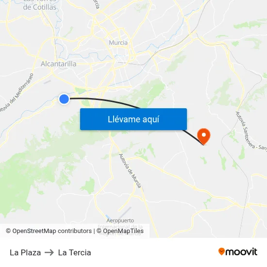 La Plaza to La Tercia map