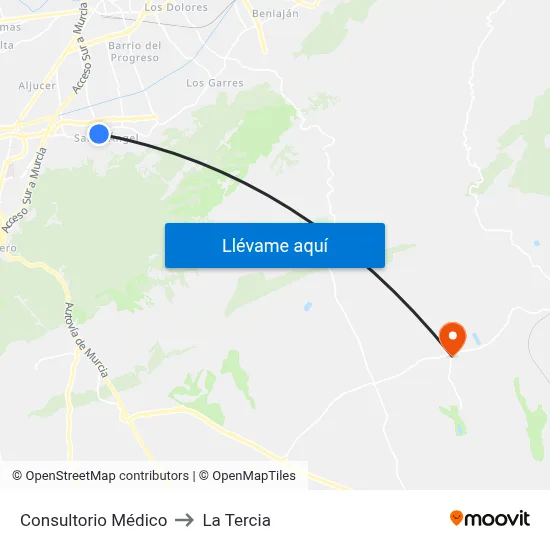 Consultorio Médico to La Tercia map