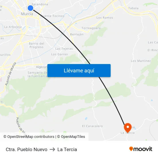Ctra. Pueblo Nuevo to La Tercia map