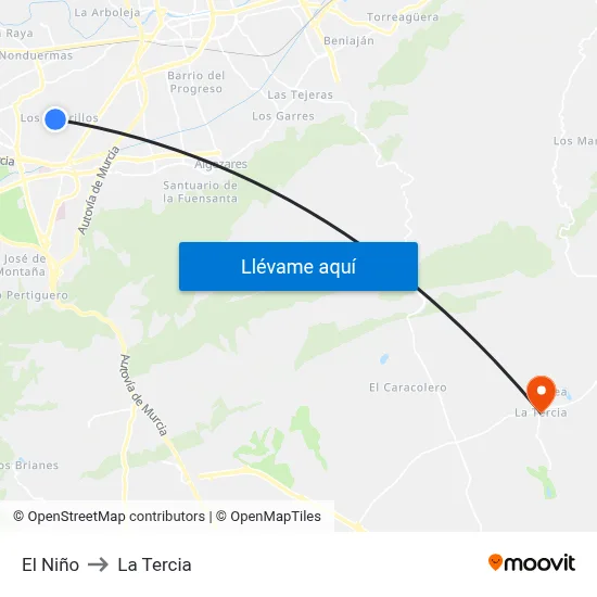 El Niño to La Tercia map