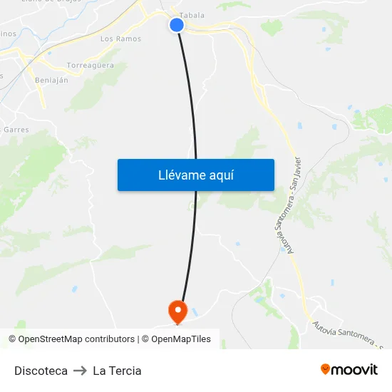Discoteca to La Tercia map