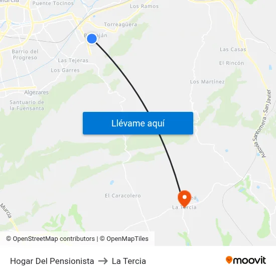 Hogar Del Pensionista to La Tercia map