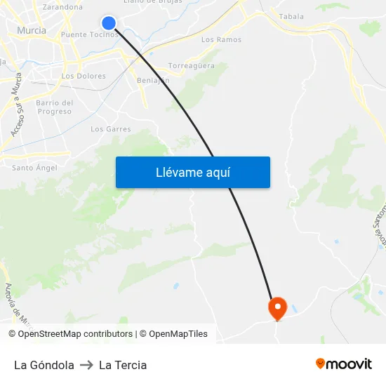 La Góndola to La Tercia map