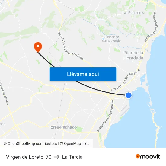 Virgen de Loreto, 70 to La Tercia map