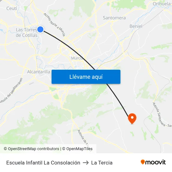 Escuela Infantil La Consolación to La Tercia map
