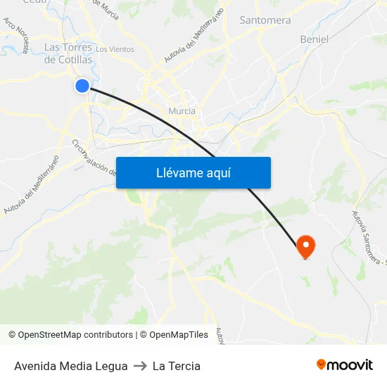 Avenida Media Legua to La Tercia map
