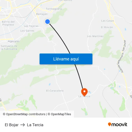 El Bojar to La Tercia map