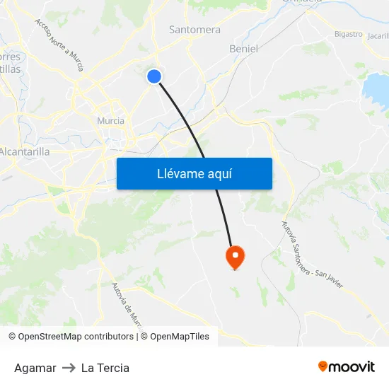 Agamar to La Tercia map