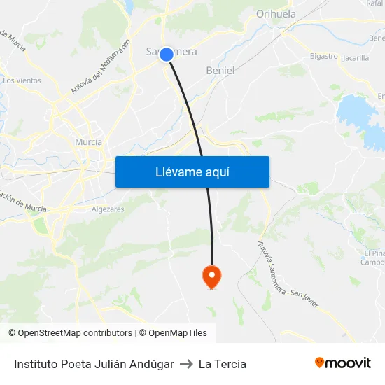 Instituto Poeta Julián Andúgar to La Tercia map
