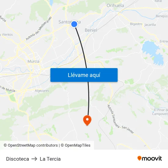 Discoteca to La Tercia map