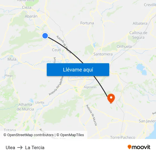 Ulea to La Tercia map