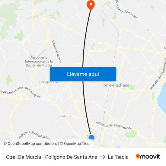 Ctra. De Murcia - Polígono De Santa Ana to La Tercia map
