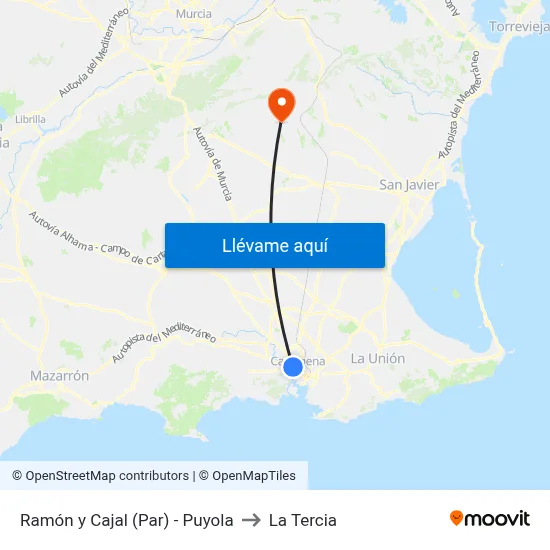Ramón y Cajal (Par) - Puyola to La Tercia map
