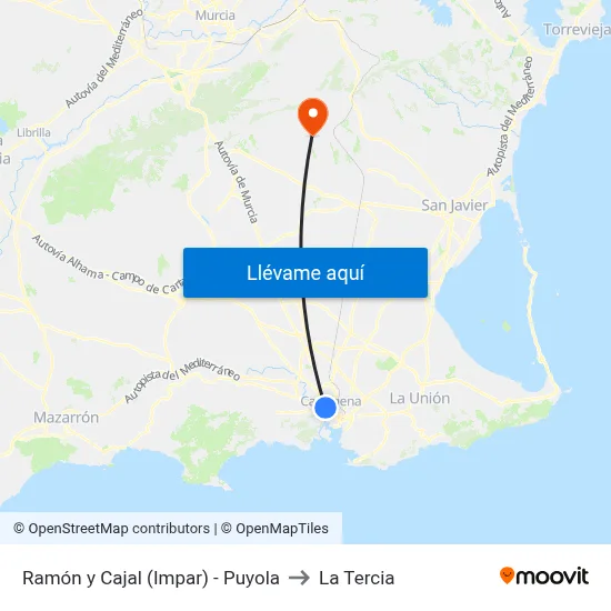 Ramón y Cajal (Impar) - Puyola to La Tercia map