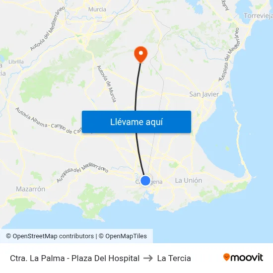 Ctra. La Palma - Plaza Del Hospital to La Tercia map