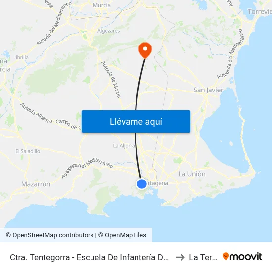 Ctra. Tentegorra - Escuela De Infantería De Marina to La Tercia map