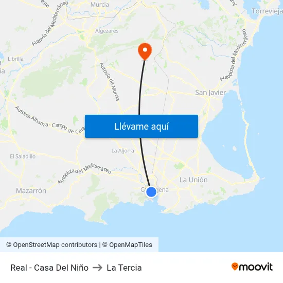 Real - Casa Del Niño to La Tercia map