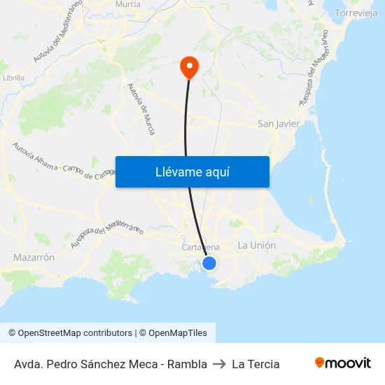 Avda. Pedro Sánchez Meca - Rambla to La Tercia map